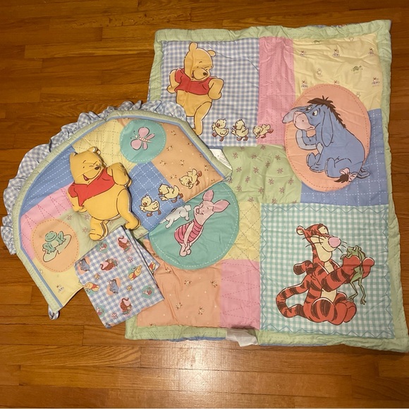 Vintage NEW Disney Winnie the Pooh Baby Crib Bedding Set USA - Picture 1 of 16